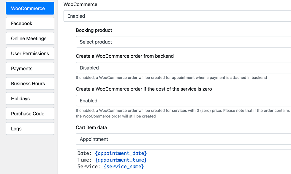 Bookly 中的 WooCommerce 整合