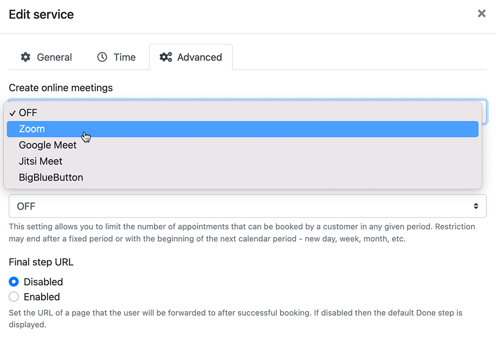 Bookly 中的 Zoom 與 Google Meet 整合