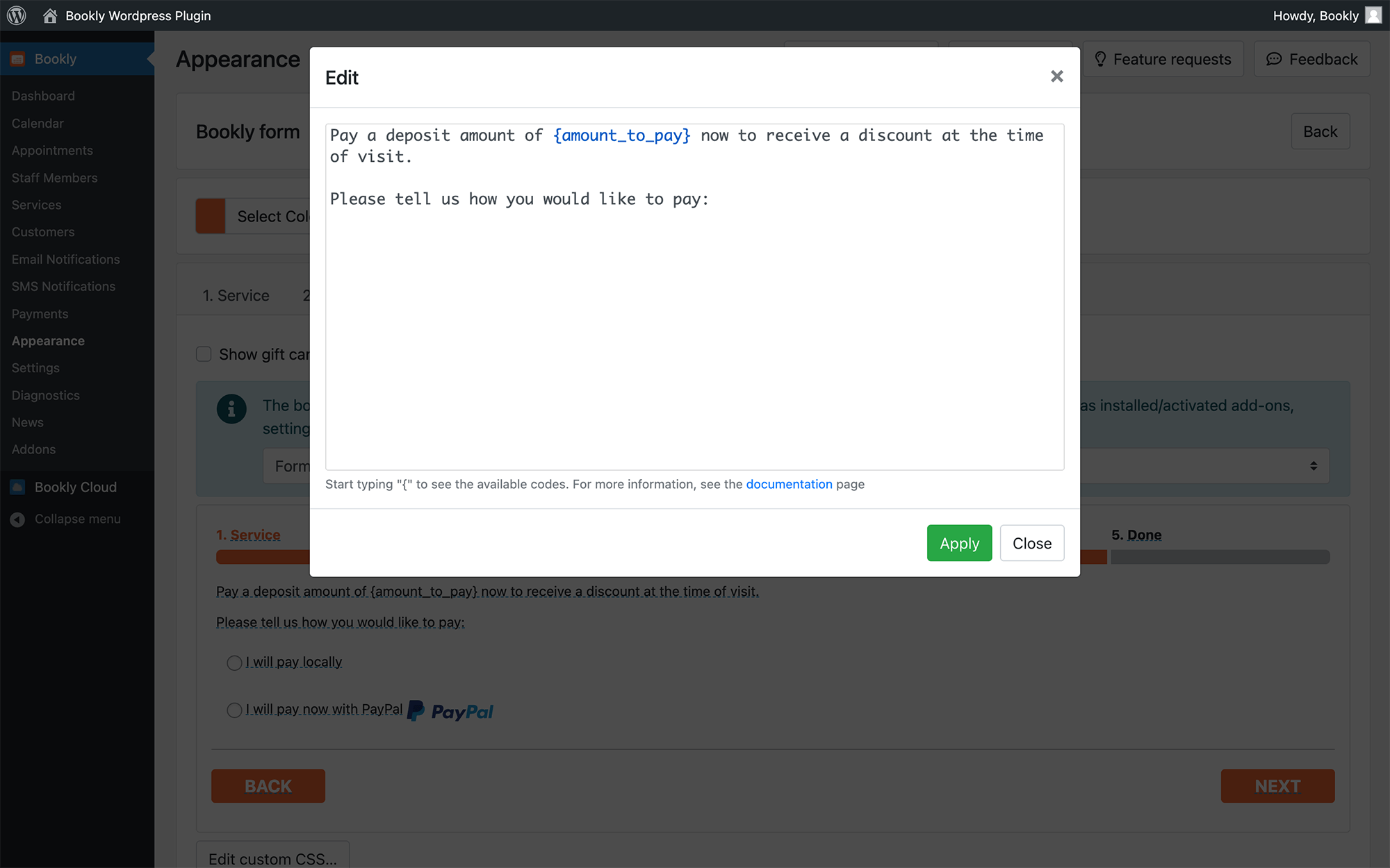 Accept deposit payments in Bookly Accept deposit payments in Bookly