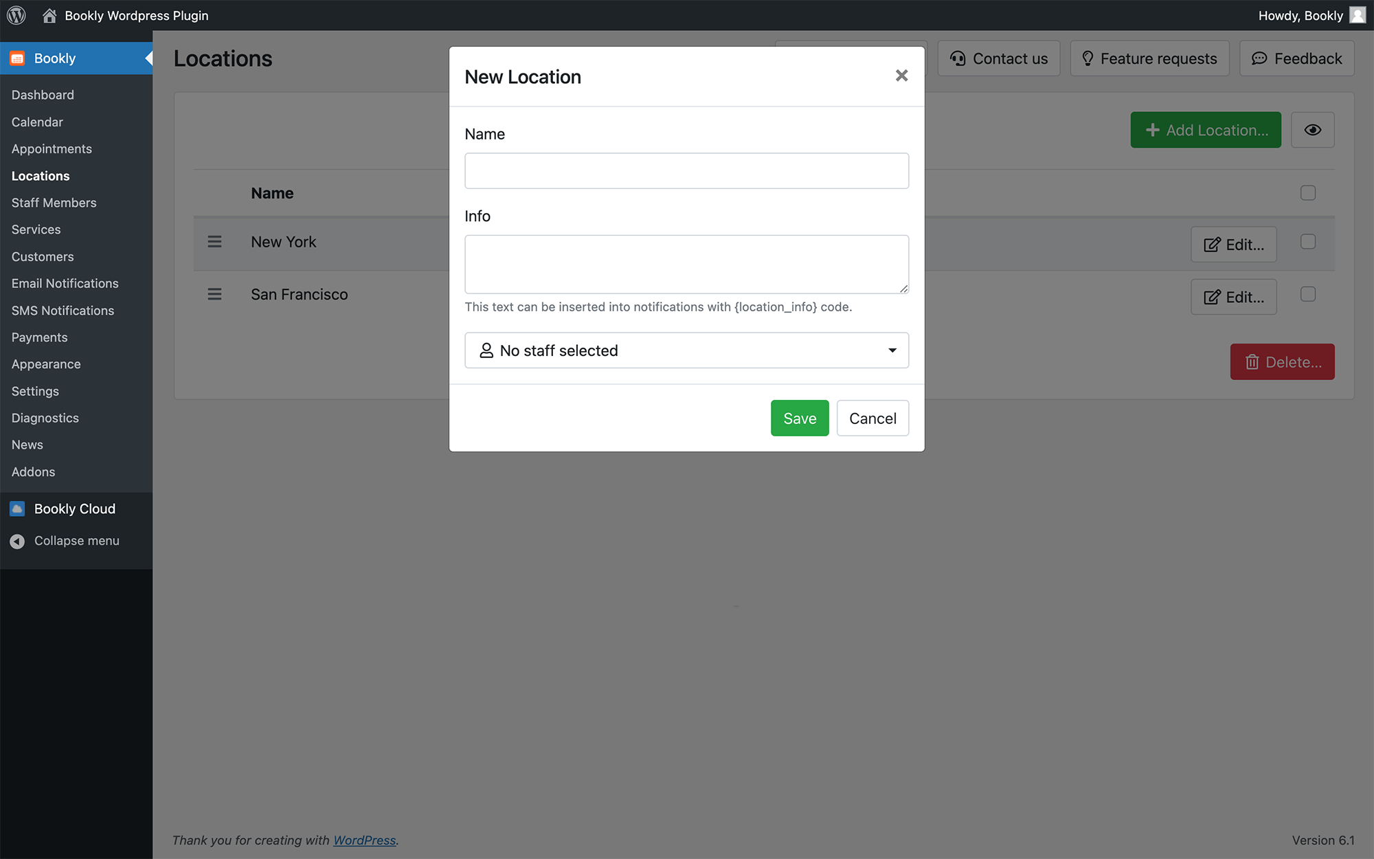 Add service locations in Bookly Add service locations in Bookly