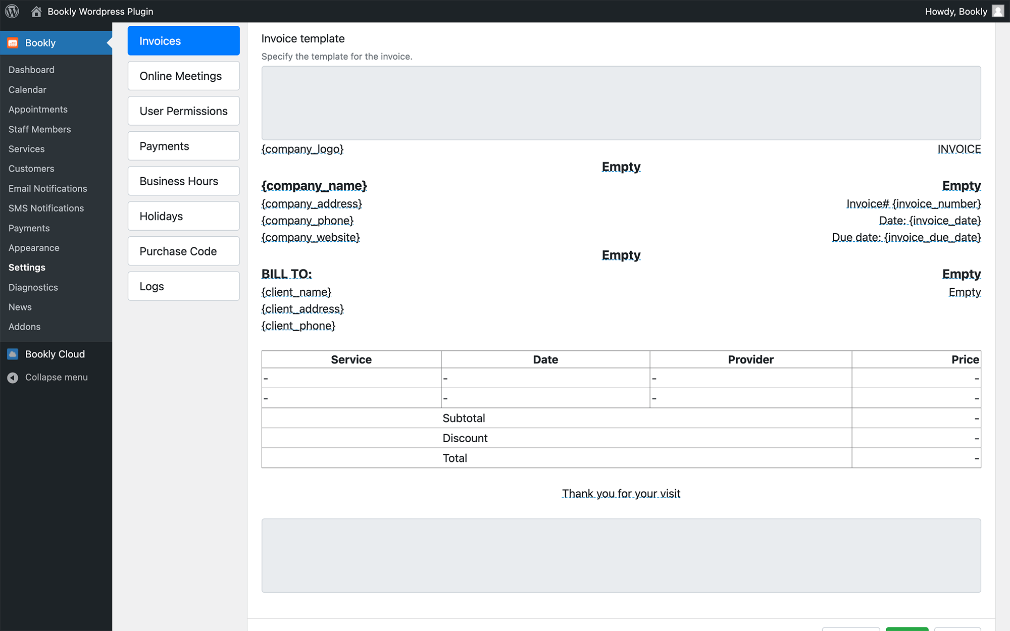 Automatic invoicing in Bookly Automatic invoicing in Bookly
