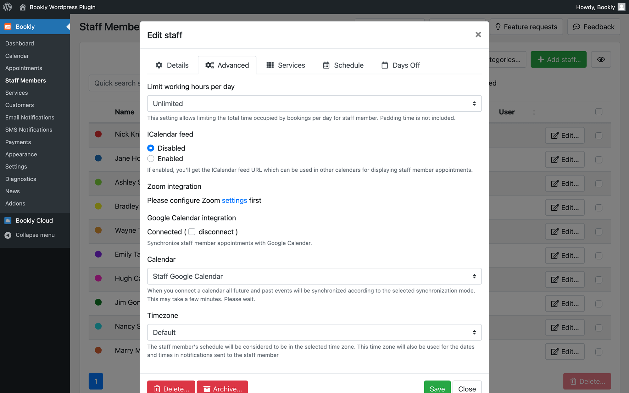 Google Calendar integration in Bookly Google Calendar integration in Bookly