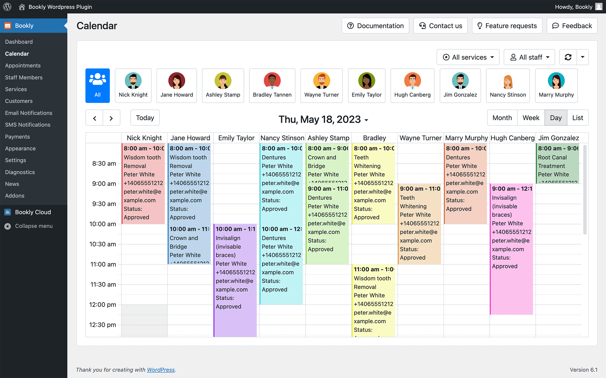 View calendar in daily/weekly/monthly modes in Bookly View calendar in daily/weekly/monthly modes in Bookly
